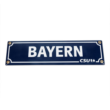 Emailleschild Bayern & CSU (15 x 60 cm)